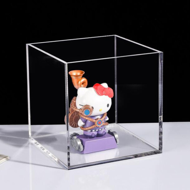 Custom clear doll display storage box cover 1001