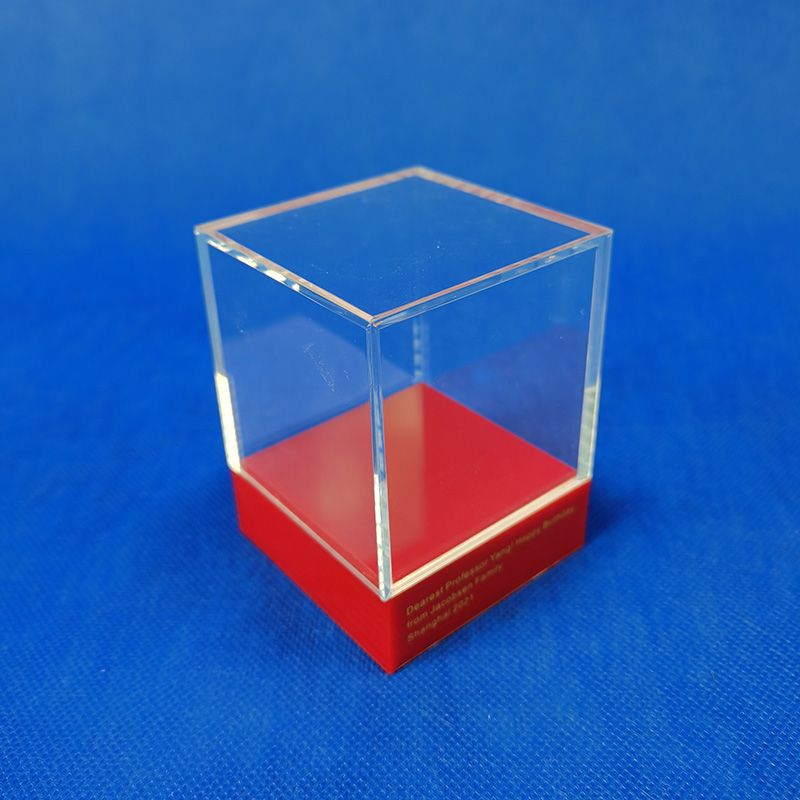 Acrylic display dome box with red base 2162