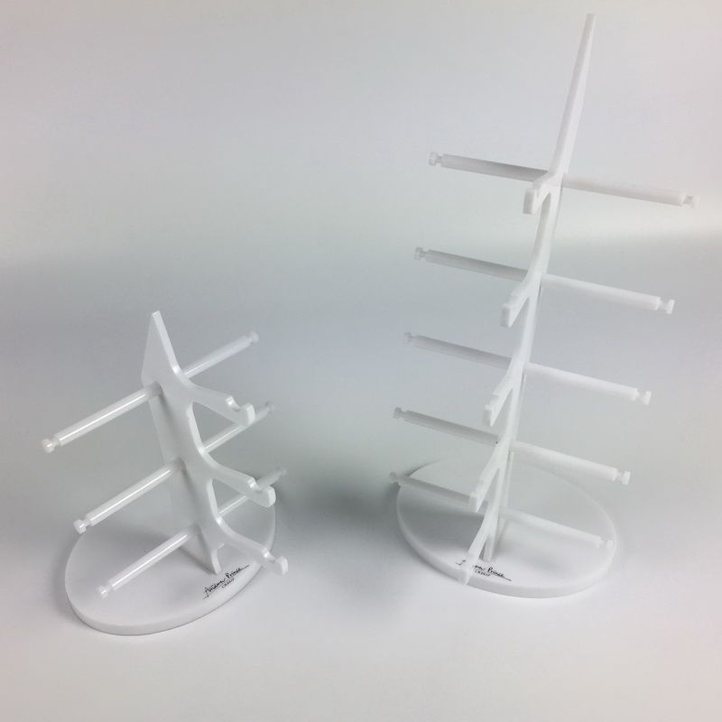 White acrylic display stand organizer for 3 & 6 pair eyeglasses 5108