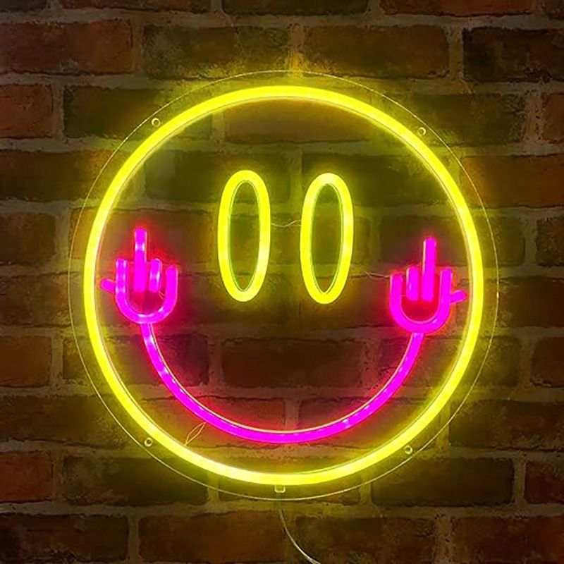 Smiley neon sign,Smiley face neon sign , wall smile face bedroom decor 8F25