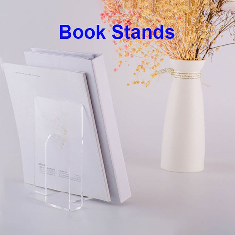 Clear acrylic stand/perspex book stoppers/plexiglass decorative bookends/Lucite desktop organizer 6142