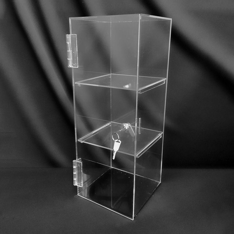 Floor clear acrylic three tier shelf showcase display counter