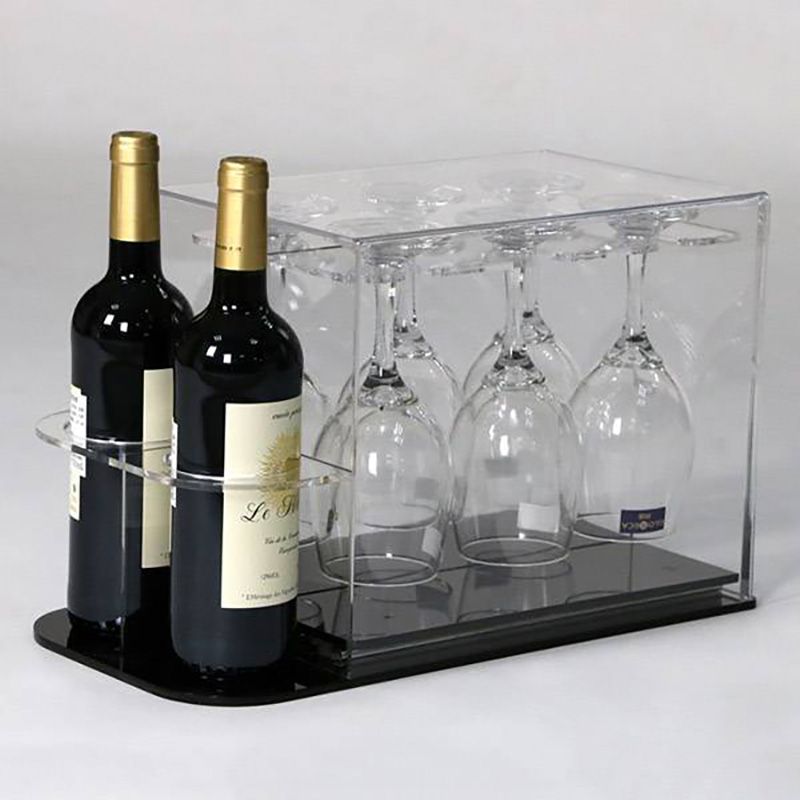 Acrylic wine glasses holder with wine bottles 8121