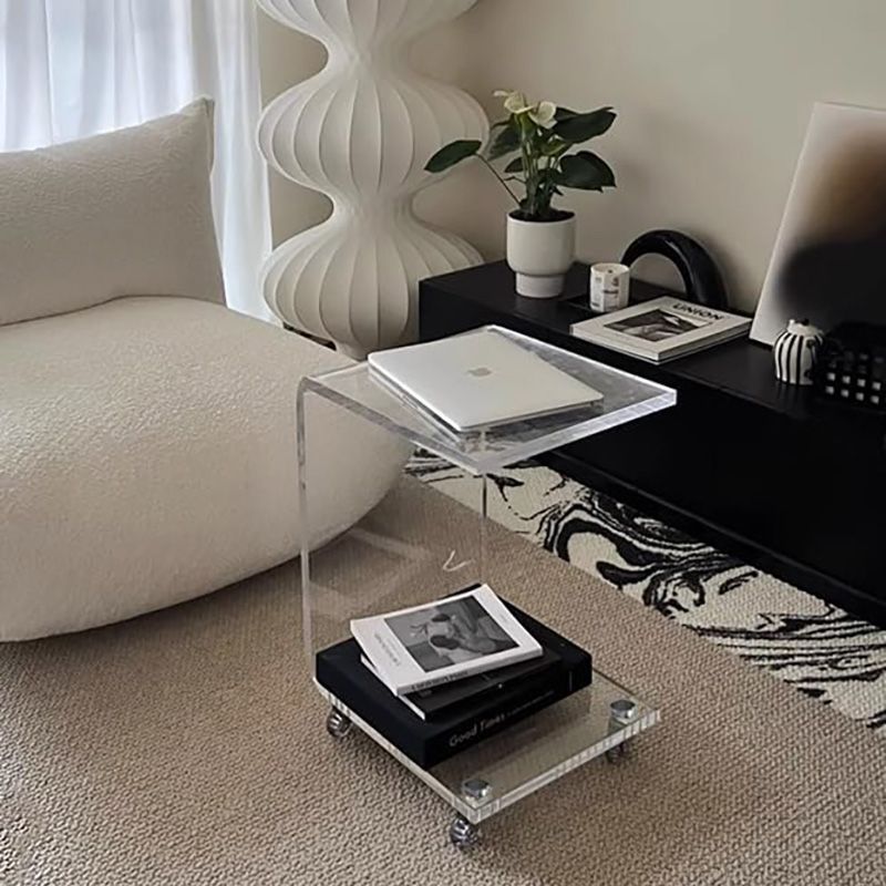 Acrylic C shaped end table, sofa side table, living room side table, meeting room side table 5E50