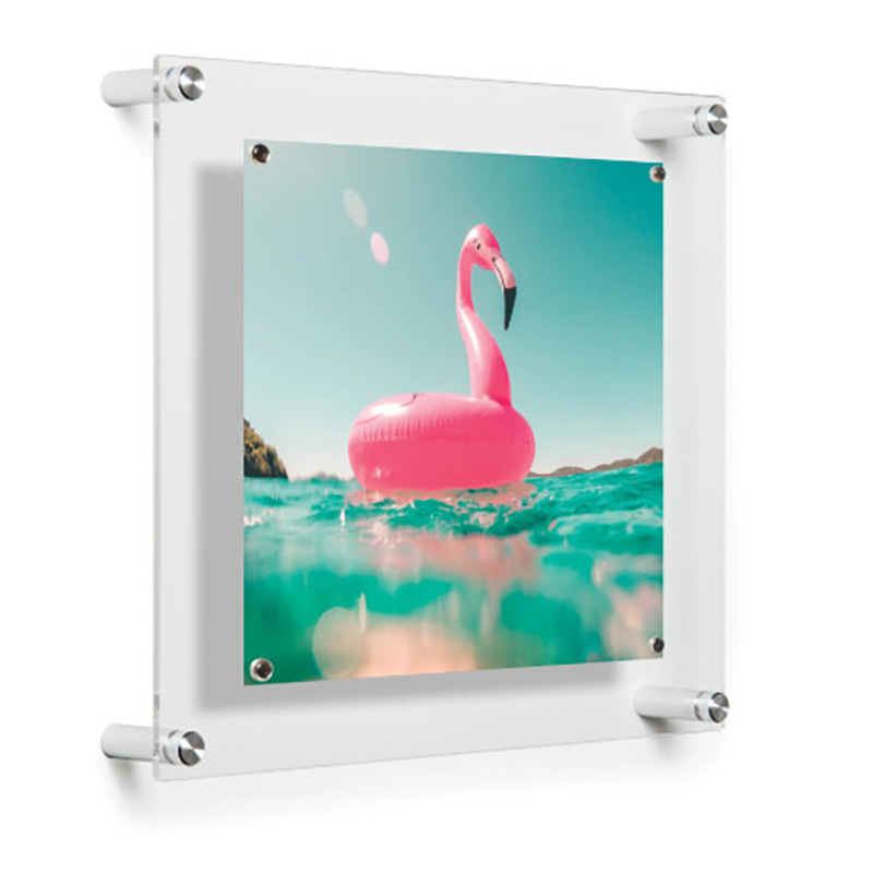 Custom square mounted acrylic post frame 1130