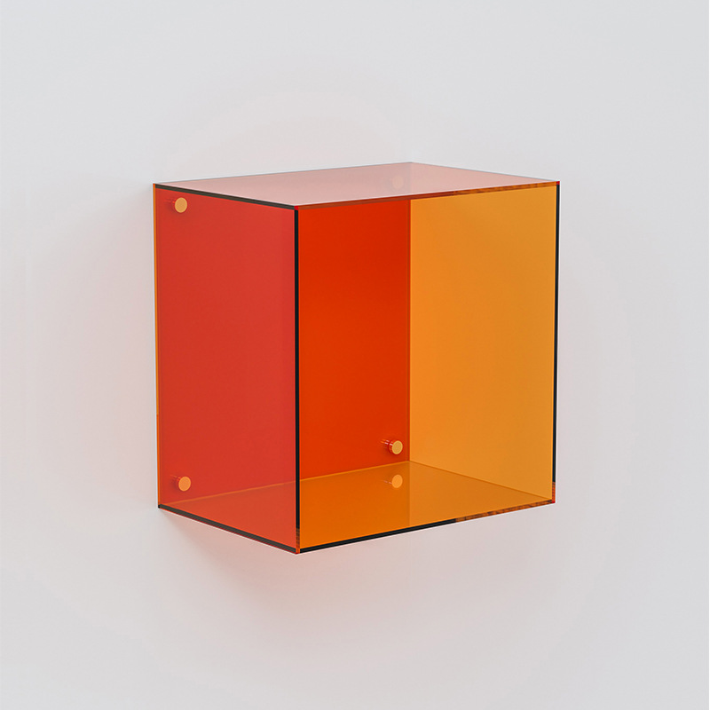 Color wall-mounted acrylic display case box shelf