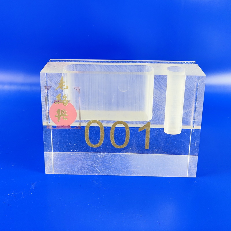 Countertop acrylic block for business card,post-it notes/notepad and pen 7148