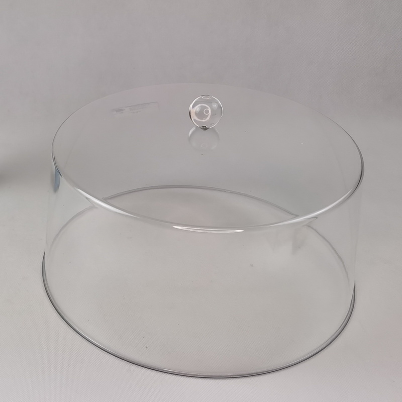 Lucite cake dome with knob handle,clear acrylic hemisphere 8156