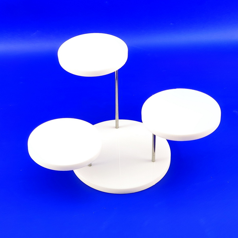 White acrylic round base riser display stand for fragrance 9149