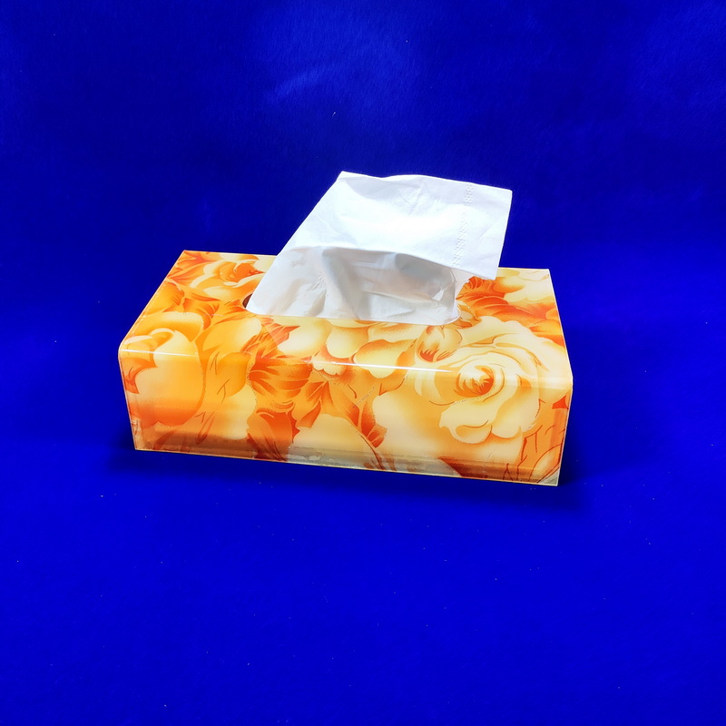 Acrylic flowers tissue box,premium colorful napkin box 6A01