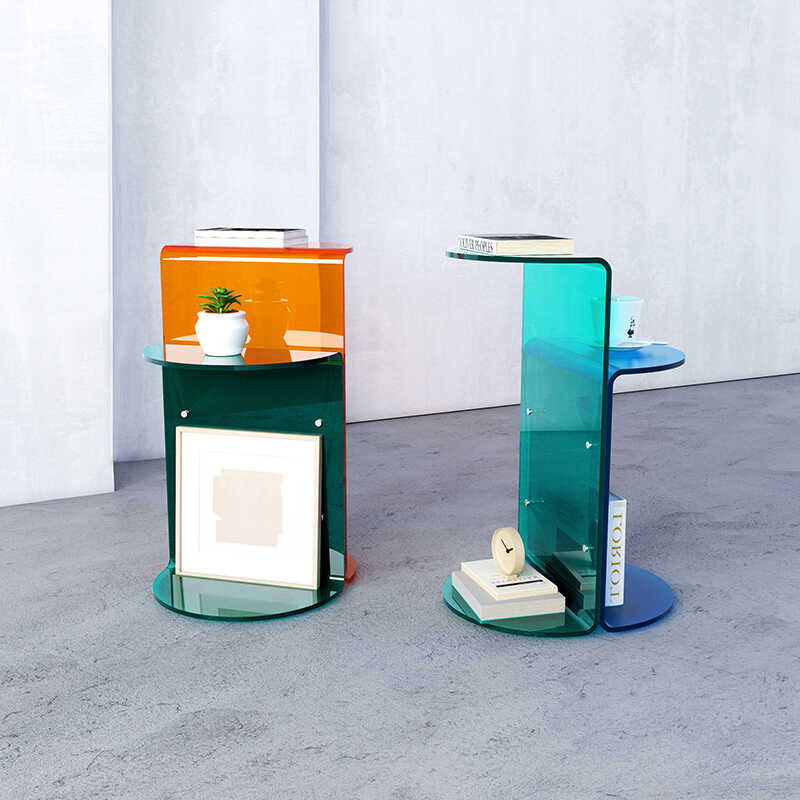 Double side  storage acrylic end table 5A99