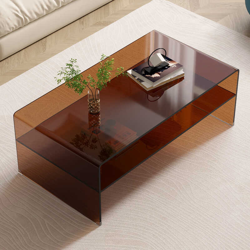 Simple brown acrylic coffee table