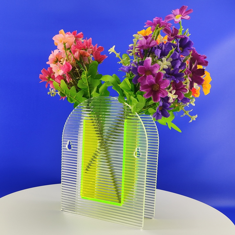 Customized clear vase by striped acrylic sheet 5E35