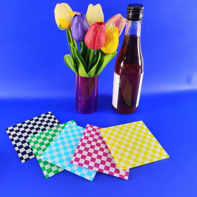 Premium acrylic drink coasters,Stylish retro checkerboard coaster 5E46