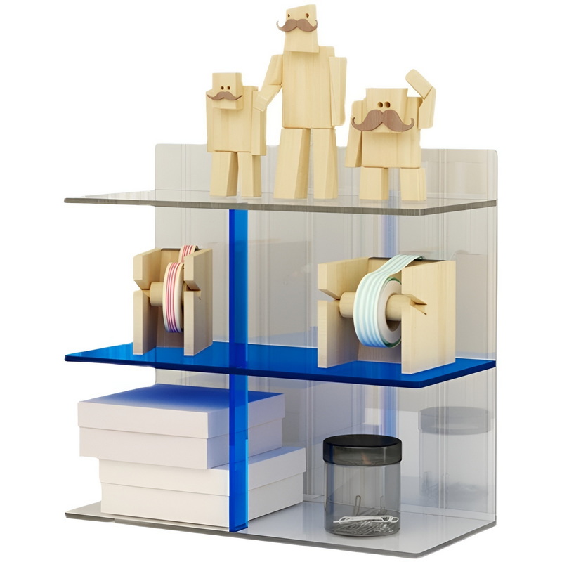 Modern stylish - 3 tiers two-color acrylic storage rack 5E69